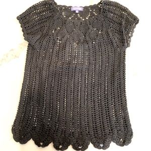 Black Vivienne Tam Crochet Top